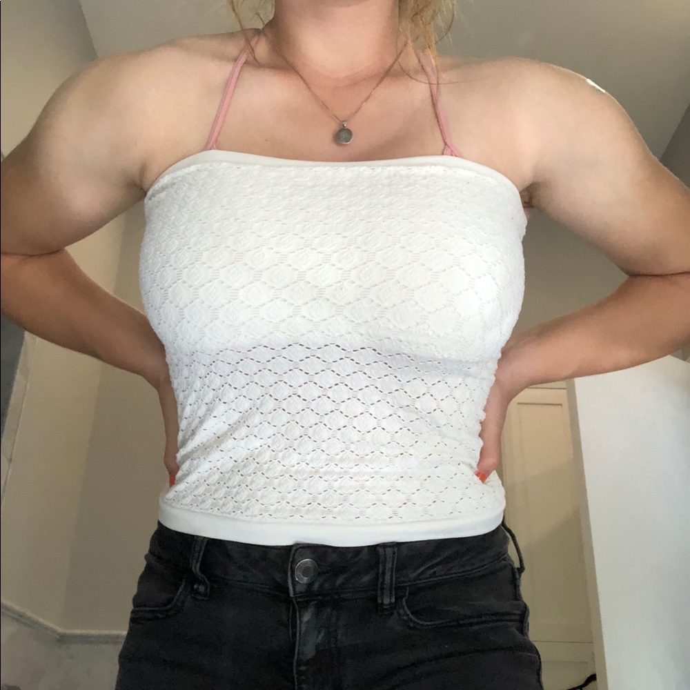 Free People White Honey Textured Tube Top